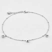 обзорное фото Нежный серебряный браслет на ногу с звенящими шариками 039882 Серебряные браслеты на ногу обзорное фото Нежный серебряный браслет на ногу с звенящими шариками 039882  Серебряные браслеты на ногу