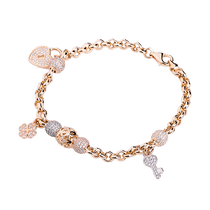 обзорное фото Золотой браслет с фианитами 025221  Золотые браслеты с цирконием (фианитами)