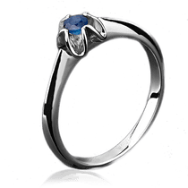 обзорное фото Кольцо из белого золота с сапфиром 1046/1 Золотые кольца с сапфиром обзорное фото Кольцо из белого золота с сапфиром 1046/1  Золотые кольца с сапфиром