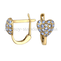 обзорное фото Золотые серьги с цирконием 110262г  Серьги с камнями