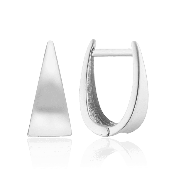 Модные серьги из белого золота 585 Геометрия 032636 детальное изображение ювелирного изделия Золотые серьги