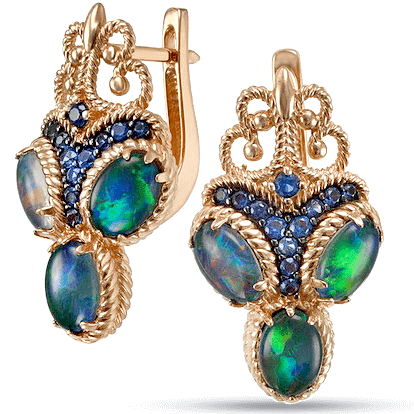 Сережки с опалом и фианитами в золоте Марго 034154 детальное изображение ювелирного изделия Золотые серьги с опалом Сережки с опалом и фианитами в золоте Марго 034154 детальное изображение ювелирного изделия Золотые серьги с опалом