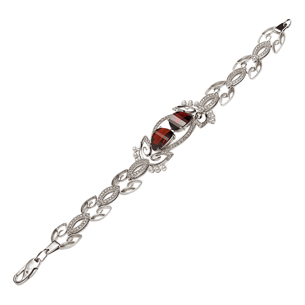 Серебряный браслет женский с жемчугом и фианитами 034544 детальное изображение ювелирного изделия Серебряные браслеты Серебряный браслет женский с жемчугом и фианитами 034544 детальное изображение ювелирного изделия Серебряные браслеты