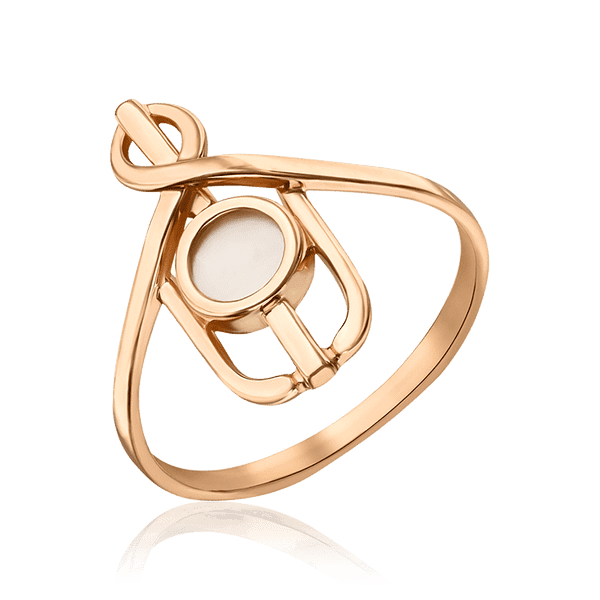 Кольцо с перламутром в красном золоте 585 пробы 035210 детальное изображение ювелирного изделия Золотые кольца Кольцо с перламутром в красном золоте 585 пробы 035210 детальное изображение ювелирного изделия Золотые кольца