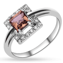 обзорное фото Серебряное кольцо "Жарменна" с кварцем 030280  Серебряные кольца со вставками