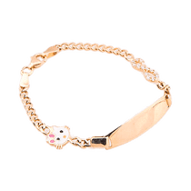 обзорное фото Золотой детский браслет «Hello Kitty» с эмалью и фианитами 025199 Детские золотые браслеты обзорное фото Золотой детский браслет «Hello Kitty» с эмалью и фианитами 025199  Детские золотые браслеты