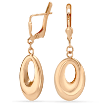 обзорное фото Золотые серьги без вставок Бублики 041532 Золотые серьги без вставок обзорное фото Золотые серьги без вставок Бублики 041532  Золотые серьги без вставок