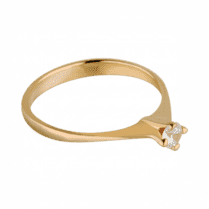 обзорное фото Золотое кольцо с фианитом 1,1,1315  Золотые кольца для помолвки с цирконием