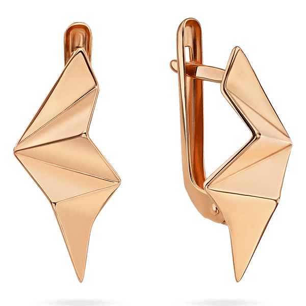 Серьги Золотое Оригами с английским замком 034698 детальное изображение ювелирного изделия Золотые серьги Серьги Золотое Оригами с английским замком 034698 детальное изображение ювелирного изделия Золотые серьги