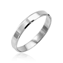 обзорное фото Кольцо свадебное Американка из белого золота 036700 Золотые кольца обзорное фото Кольцо свадебное Американка из белого золота 036700  Золотые кольца