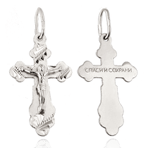обзорное фото Серебряный крестик 024111  Серебряные подвески крестики