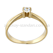 обзорное фото Золотое кольцо с фианитом 140485 Золотые кольца для помолвки с цирконием обзорное фото Золотое кольцо с фианитом 140485  Золотые кольца для помолвки с цирконием