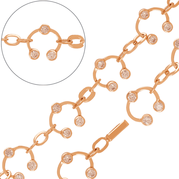 Золотой браслет с фианитами 023641 детальное изображение ювелирного изделия Золотые браслеты с цирконием (фианитами)