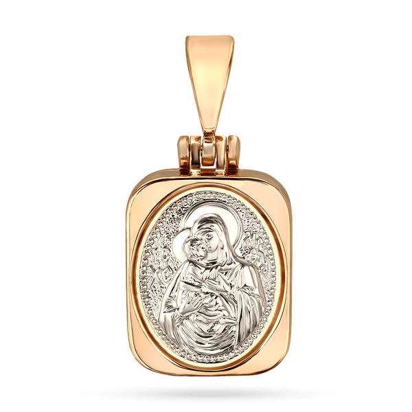 Золотая ладанка-мощевик Икона Божией Матери Владимирская 036310 детальное изображение ювелирного изделия Золотые подвески иконки Золотая ладанка-мощевик Икона Божией Матери Владимирская 036310 детальное изображение ювелирного изделия Золотые подвески иконки