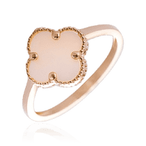 обзорное фото Золотое кольцо Клевер с перламутром 035324 Золотые кольца с перламутром обзорное фото Золотое кольцо Клевер с перламутром 035324  Золотые кольца с перламутром