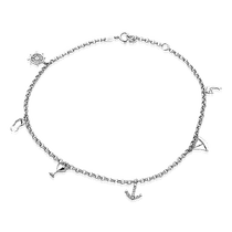 обзорное фото Браслет на ногу из белого золота Морской стиль 032901 Золотые браслеты на ногу обзорное фото Браслет на ногу из белого золота Морской стиль 032901  Золотые браслеты на ногу