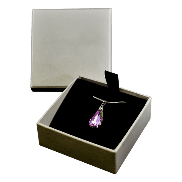 Серебряное колье Пылающий аметист с Кристаллами Сваровски 025302 фото