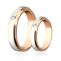 обзорное фото Обручальное кольцо с бриллиантом 023184  Обручальные кольца с бриллиантами