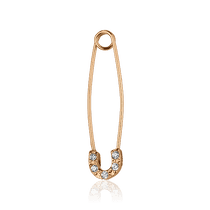 обзорное фото Золотая булавка с пятью фианитами 028041 Золотые булавки обзорное фото Золотая булавка с пятью фианитами 028041  Золотые булавки