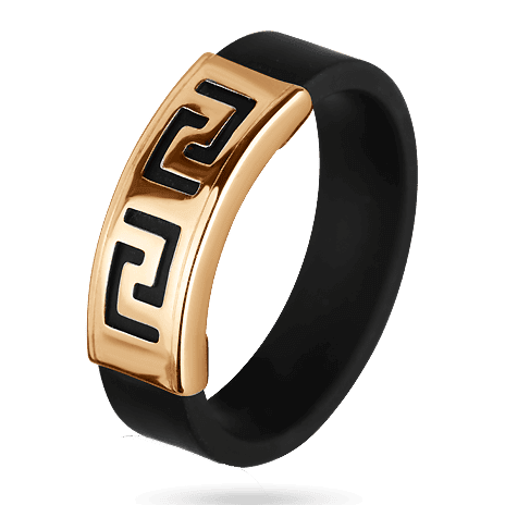 Золота каблучка з каучуком 900619 детальне зображення ювелірного виробу