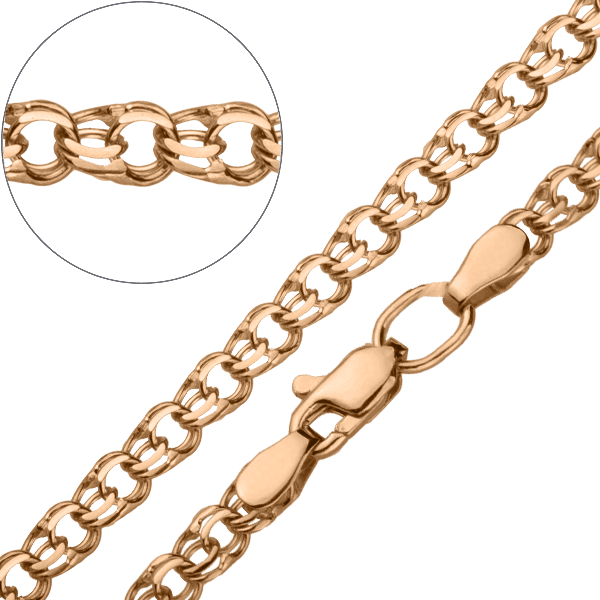 Золотая цепочка без вставок 027898 детальное изображение ювелирного изделия Золотые цепочки плетение Бисмарк Золотая цепочка без вставок 027898 детальное изображение ювелирного изделия Золотые цепочки плетение Бисмарк