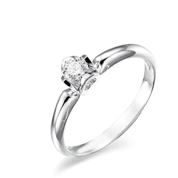 Каблучка для заручин з діамантом із білого золота 024514 детальне зображення ювелірного виробу Каблучка для заручин з діамантом із білого золота 024514 детальне зображення ювелірного виробу
