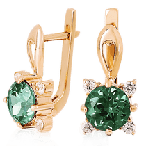 обзорное фото Золотые серьги с кварцем 023464 Золотые серьги с кварцем обзорное фото Золотые серьги с кварцем 023464  Золотые серьги с кварцем