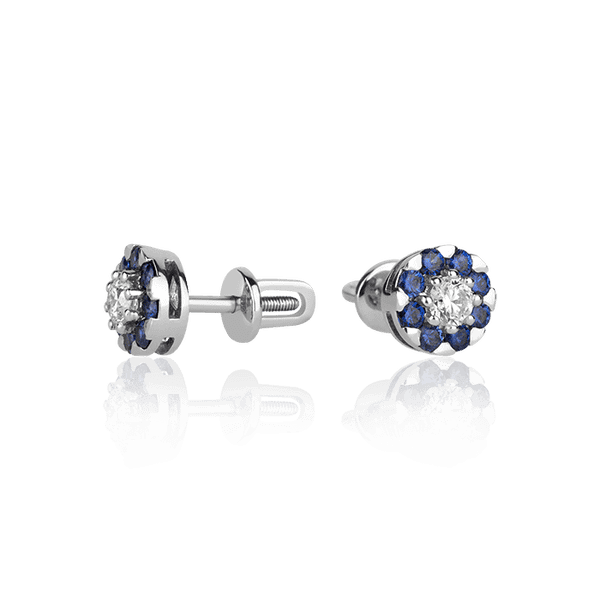 Серьги с бриллиантами и сапфирами 023139 детальное изображение ювелирного изделия Золотые серьги с сапфиром Серьги с бриллиантами и сапфирами 023139 детальное изображение ювелирного изделия Золотые серьги с сапфиром