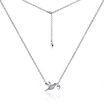 обзорное фото Серебряное колье Ласточка с фианитами 031317  Серебряные цепочки
