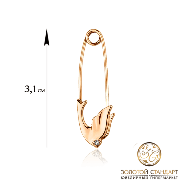 Золота шпилька з фіанітом 028040 детальне зображення ювелірного виробу Золота шпилька з фіанітом 028040 детальне зображення ювелірного виробу