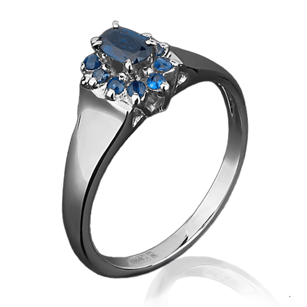 Кольцо из белого золота с сапфирами 1088/1 детальное изображение ювелирного изделия Золотые кольца с сапфиром Кольцо из белого золота с сапфирами 1088/1 детальное изображение ювелирного изделия Золотые кольца с сапфиром