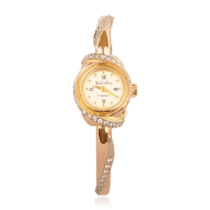 обзорное фото Наручные золотые часы с золотым браслетом с камнями 036182  Золотые часы