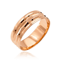 обзорное фото Красивое обручальное кольцо из золота 036717  Золотые колье с камнями