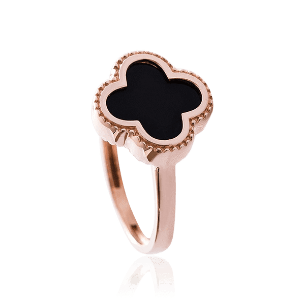 Золотое кольцо Клевер с ониксом 035332 детальное изображение ювелирного изделия Золотые кольца Золотое кольцо Клевер с ониксом 035332 детальное изображение ювелирного изделия Золотые кольца