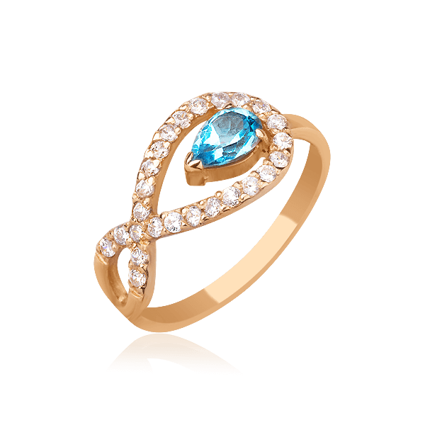Золотое кольцо с топазом 319226 детальное изображение ювелирного изделия Золотые кольца с топазом