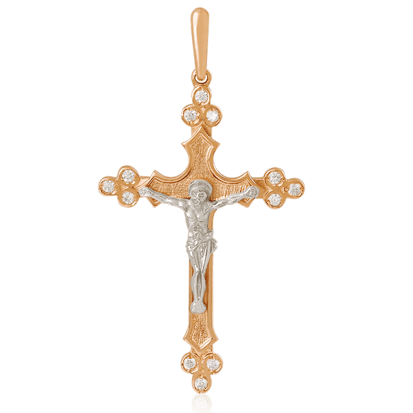 Золотой крестик с цирконием 023676 детальное изображение ювелирного изделия Золотые крестики Золотой крестик с цирконием 023676 детальное изображение ювелирного изделия Золотые крестики
