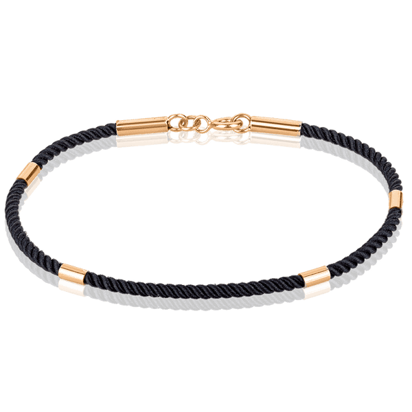 Браслет-шнурок чёрный с золотыми вставками 038144 детальное изображение ювелирного изделия Красная нить с золотом Браслет-шнурок чёрный с золотыми вставками 038144 детальное изображение ювелирного изделия Красная нить с золотом