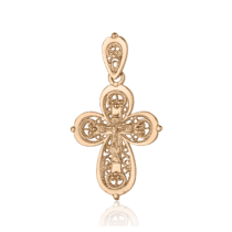 обзорное фото Золотой крестик с надписью Спаси и Сохрани 1,4,0787  Золотые крестики