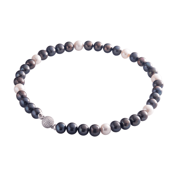 Бусы из натурального жемчуга Черное и Белое 032795 детальное изображение ювелирного изделия Золотые колье с камнями Бусы из натурального жемчуга Черное и Белое 032795 детальное изображение ювелирного изделия Золотые колье с камнями