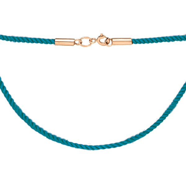 Шелковый синий шнурок с золотым шпрингельным замком 037913 детальное изображение ювелирного изделия Шнурки с золотом Шелковый синий шнурок с золотым шпрингельным замком 037913 детальное изображение ювелирного изделия Шнурки с золотом