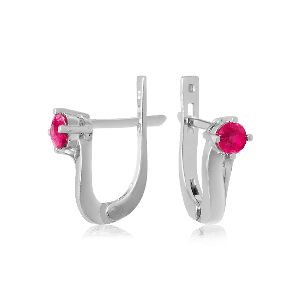 Серебряные серьги Бамбук с рубином 023054 детальное изображение ювелирного изделия Серебряные серьги с камнями Серебряные серьги Бамбук с рубином 023054 детальное изображение ювелирного изделия Серебряные серьги с камнями