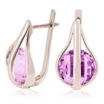 обзорное фото Золотые серьги с аметистом 023586 Золотые серьги с аметистом обзорное фото Золотые серьги с аметистом 023586  Золотые серьги с аметистом