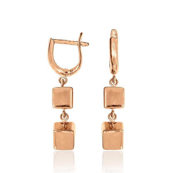 Золотые серьги два кубика 031740 детальное изображение ювелирного изделия Золотые серьги без вставок Золотые серьги два кубика 031740 детальное изображение ювелирного изделия Золотые серьги без вставок