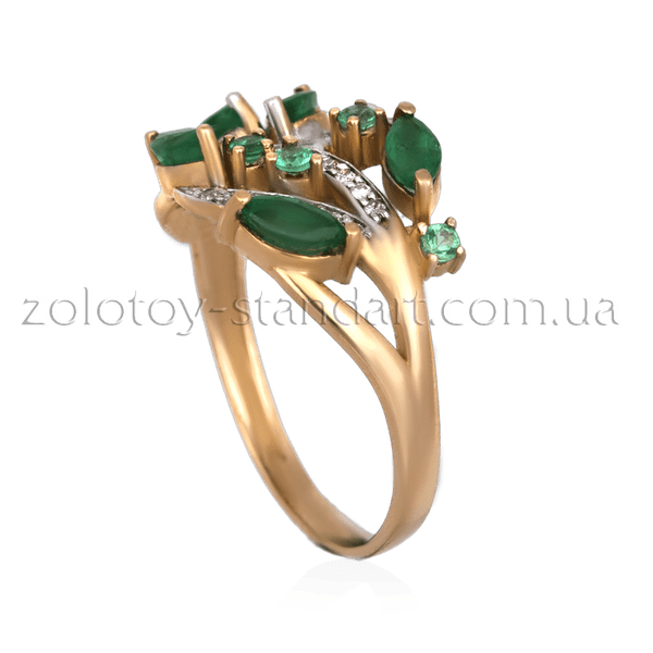 купить золотое кольцо с изумрудом