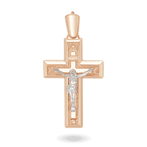 обзорное фото Золотой крестик Спаси и Сохрани 028750 Золотые крестики православные обзорное фото Золотой крестик Спаси и Сохрани 028750  Золотые крестики православные