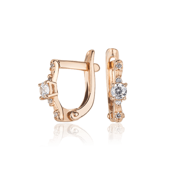 Золотые серьги с фианитом 027820 детальное изображение ювелирного изделия Серьги с камнями Золотые серьги с фианитом 027820 детальное изображение ювелирного изделия Серьги с камнями