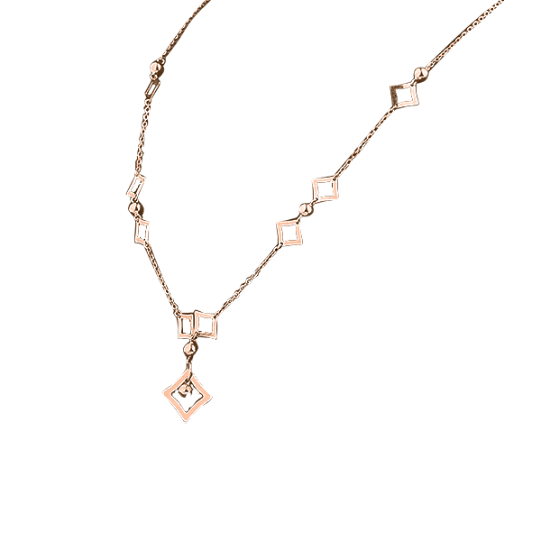 Золотое колье Ромбики 026039 Золотое колье Ромбики 026039