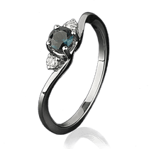 обзорное фото Кольцо из белого золота с сапфиром и бриллиантами 1085/1 Золотые кольца с сапфиром обзорное фото Кольцо из белого золота с сапфиром и бриллиантами 1085/1  Золотые кольца с сапфиром