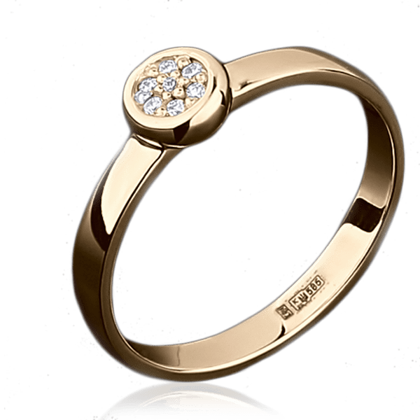 Кольцо из красного золота с бриллиантами  Кольцо из красного золота с бриллиантами