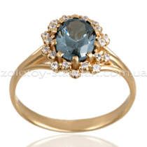 обзорное фото Золотое кольцо с камнями 1402  Золотые кольца с фианитом